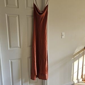 Elegant Rust Slip Dress